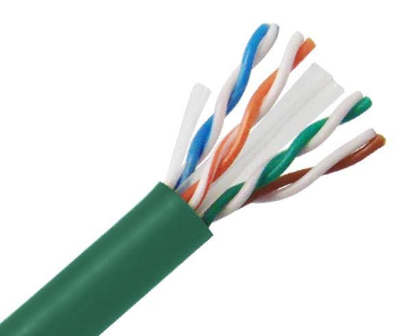 Cat6 Bulk Riser Ethernet Cable, Solid Copper UTP, 24 AWG 1000ft Green O246