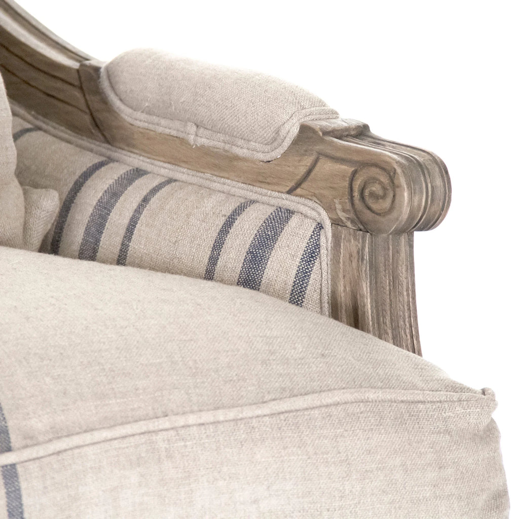 Stripe Blue Louis Settee S257
