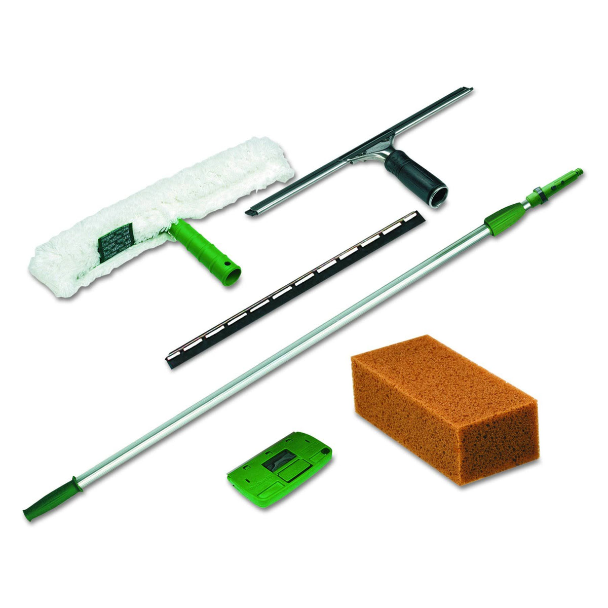 Pro Window Cleaning Kit with 8ft Pole Scrubber Squeegee Scraper Sponge G10170