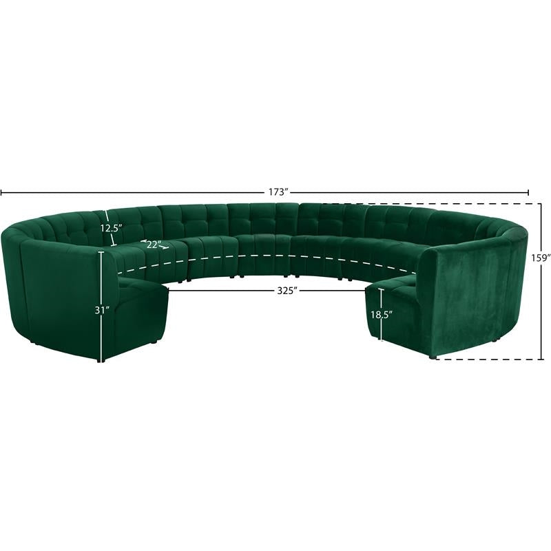 Green Velvet Sectional Sofa G68608