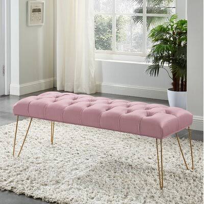 Pink Upholstered Bench G66604