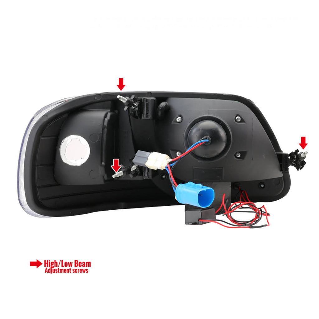 Black Smoke LED Projector Headlights Pair I2262