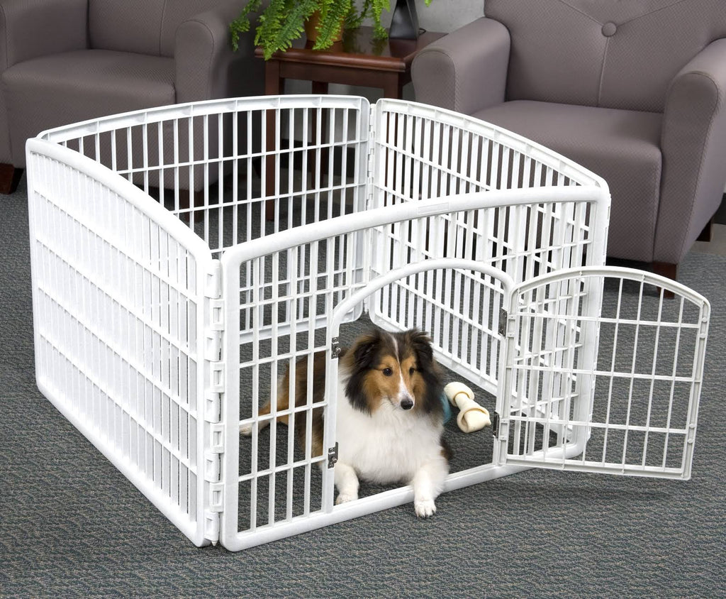 4-Panel Plastic Pet Playpen with Door S132987