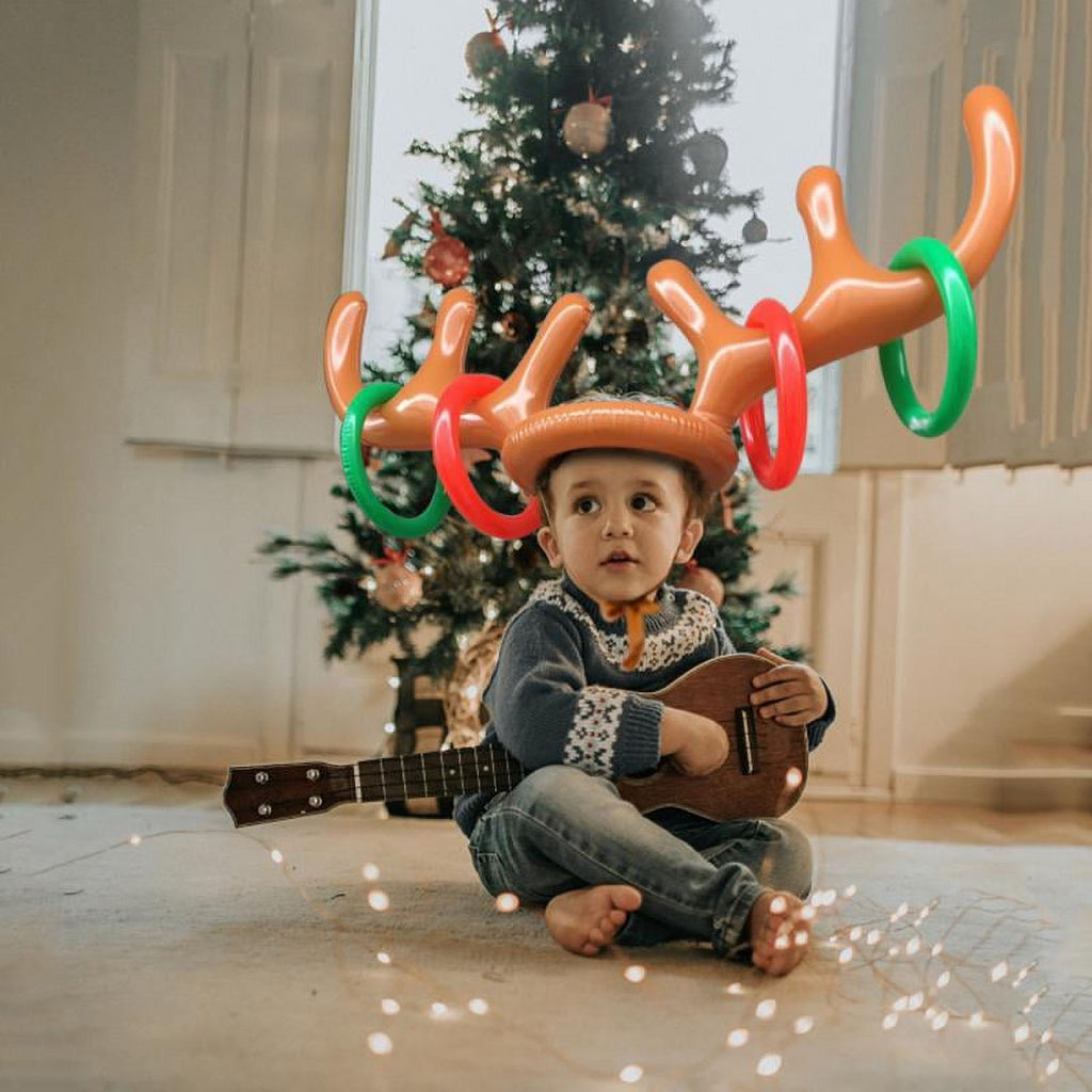 Inflatable Reindeer Antler Ring Toss Game with 4 Rings O7649