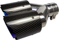 2.5" Inlet 63mm Double Exhaust Tip Carbon Car Exhaust Pipe Rear Tip 3.5" Outlet Glossy Blue V524410