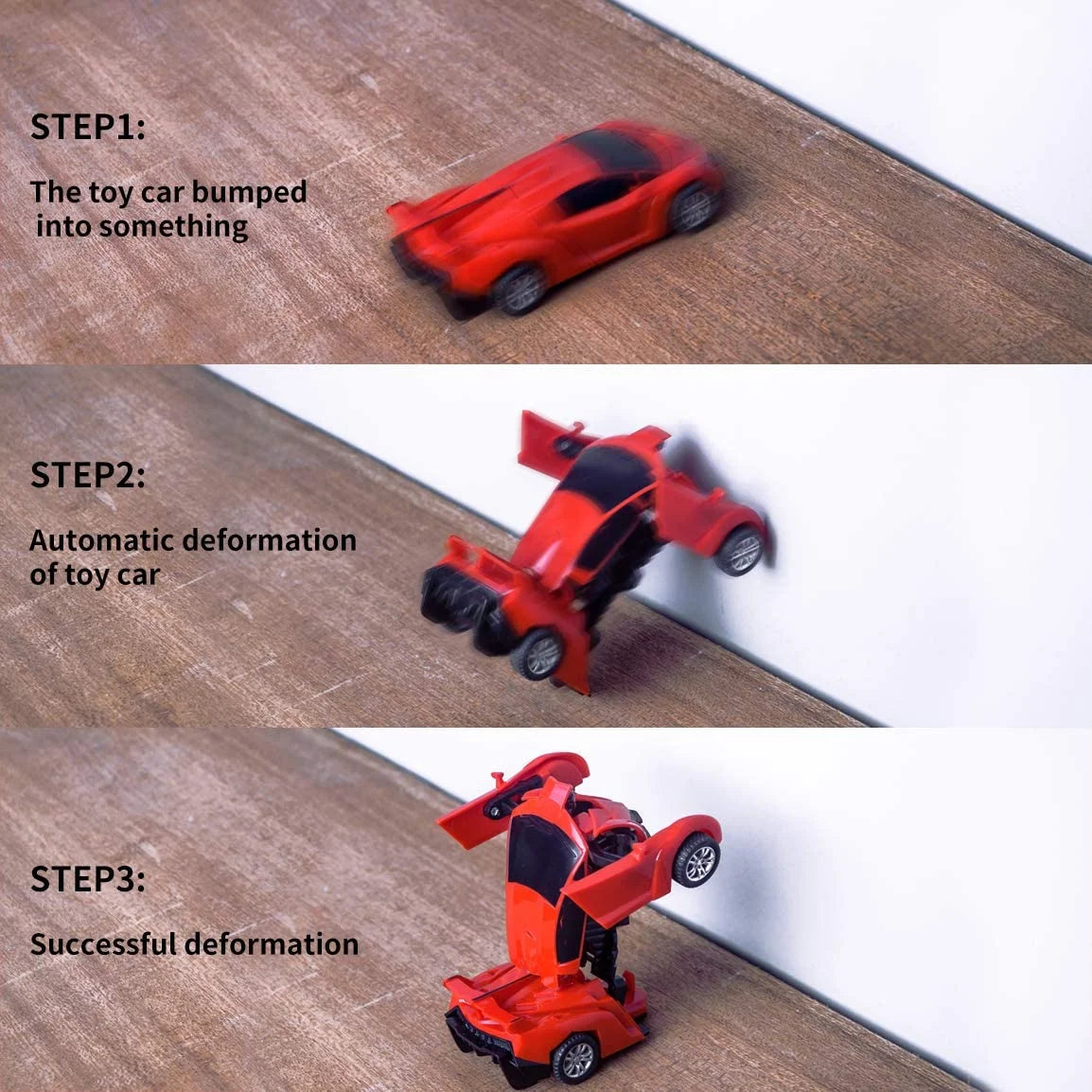 3 Pack Transforming Robot Car Toy E924722