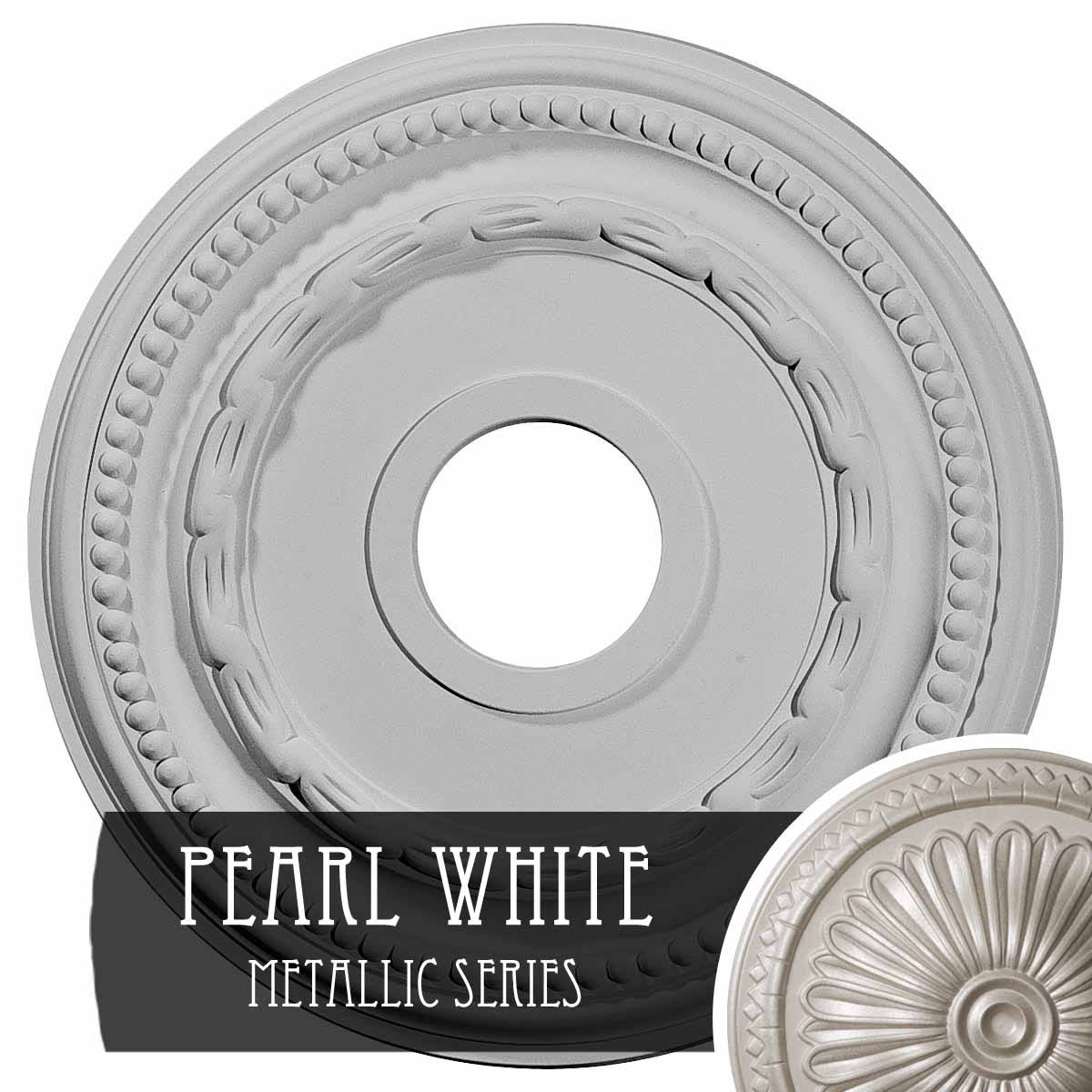 Federal Ceiling Medallion, Hand-Painted Pearl White M9459