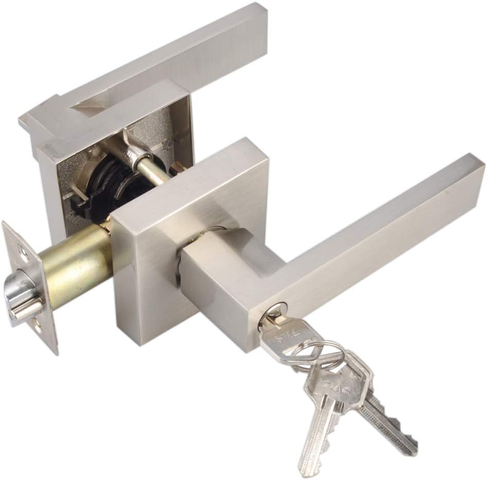 Pack of 6 Satin Nickel Heavy Duty Lever Door Lock Handle J551354