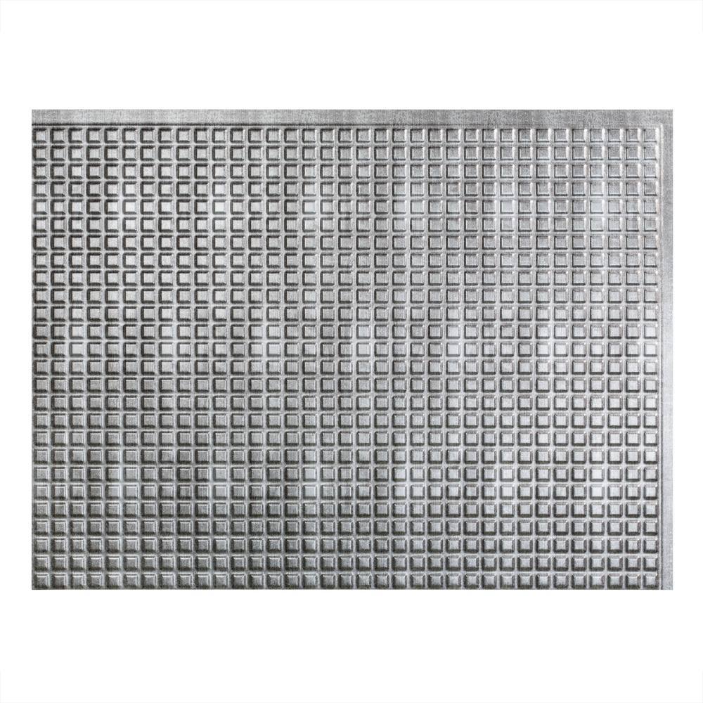 Silver Square Crosshatch Backsplash Kit X36895