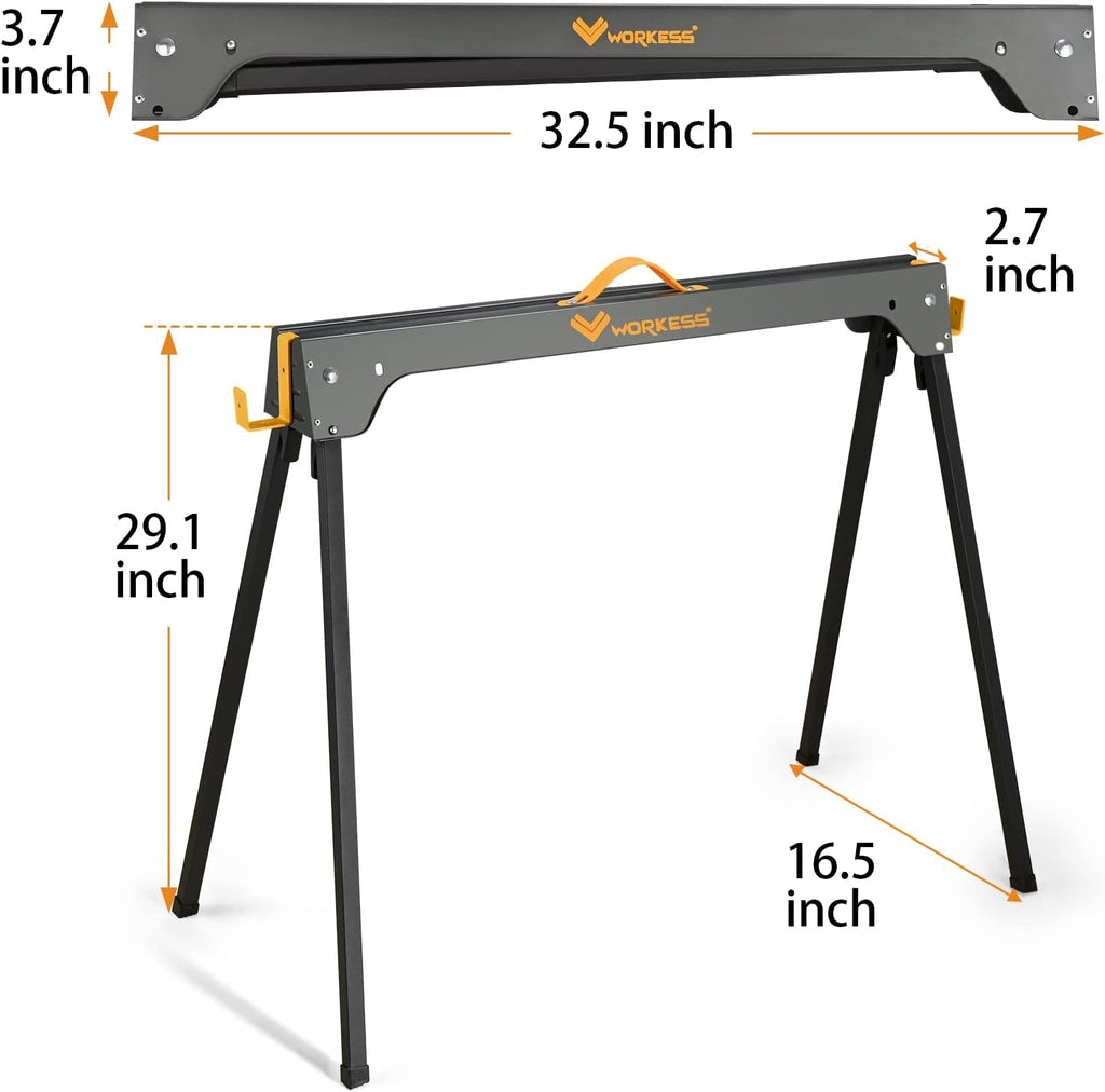 Sawhorse 2 Pack Portable Folding Heavy Duty 1100 LBS Weight Capacity C752493