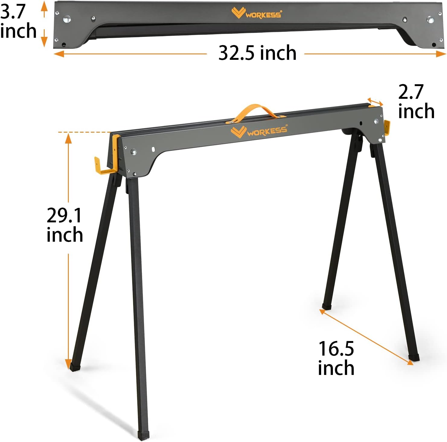 Sawhorse 2 Pack Portable Folding Heavy Duty 1100 LBS Weight Capacity C752493