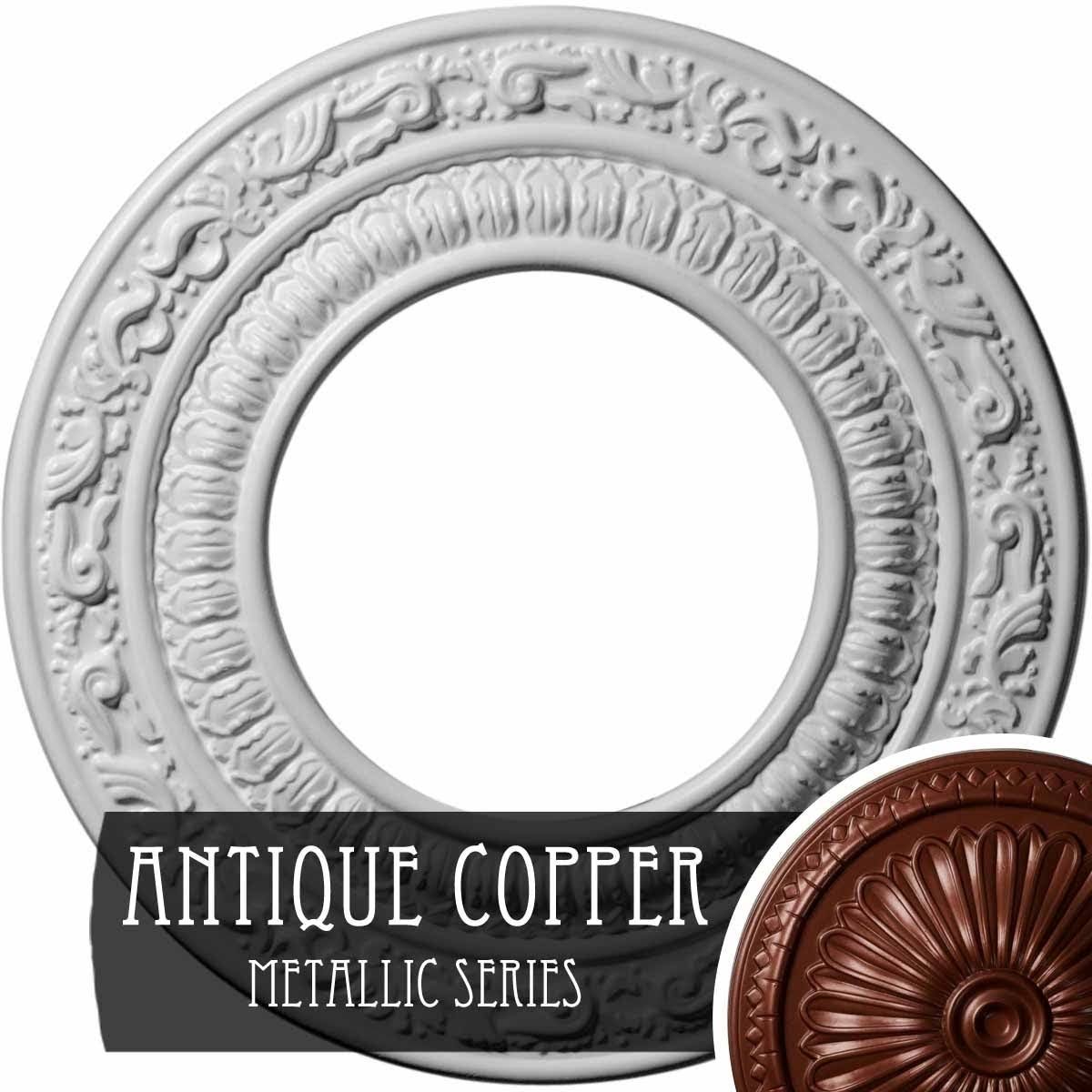 Hand-Painted Steel Gray Ceiling Medallion H34374