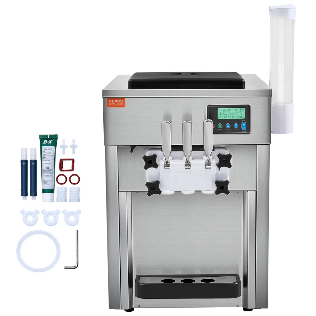 Commercial Soft Serve Ice Cream Machine 3 Flavor Countertop E838226