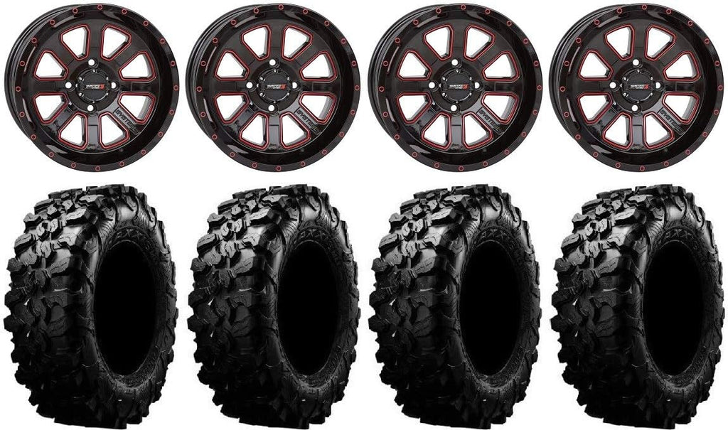 Bundle - 9 Items: 14 Wheels Red 32 Carnivore Tires B125627
