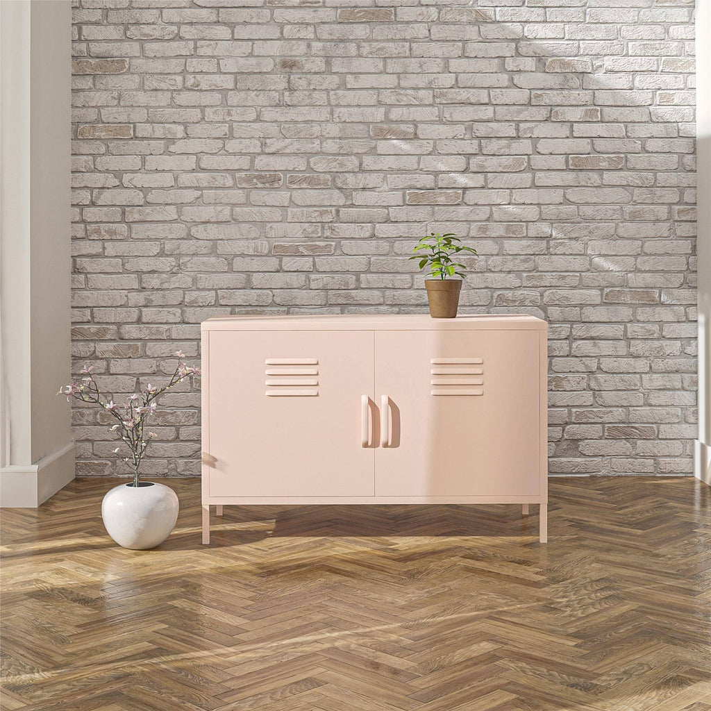 Pale Green 2 Door Metal Locker Accent Cabinet C327