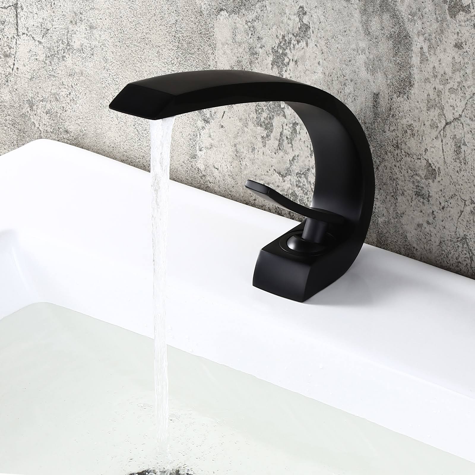 Matte Black 1-Handle Sink Faucet with Pop Up Drain Y70721