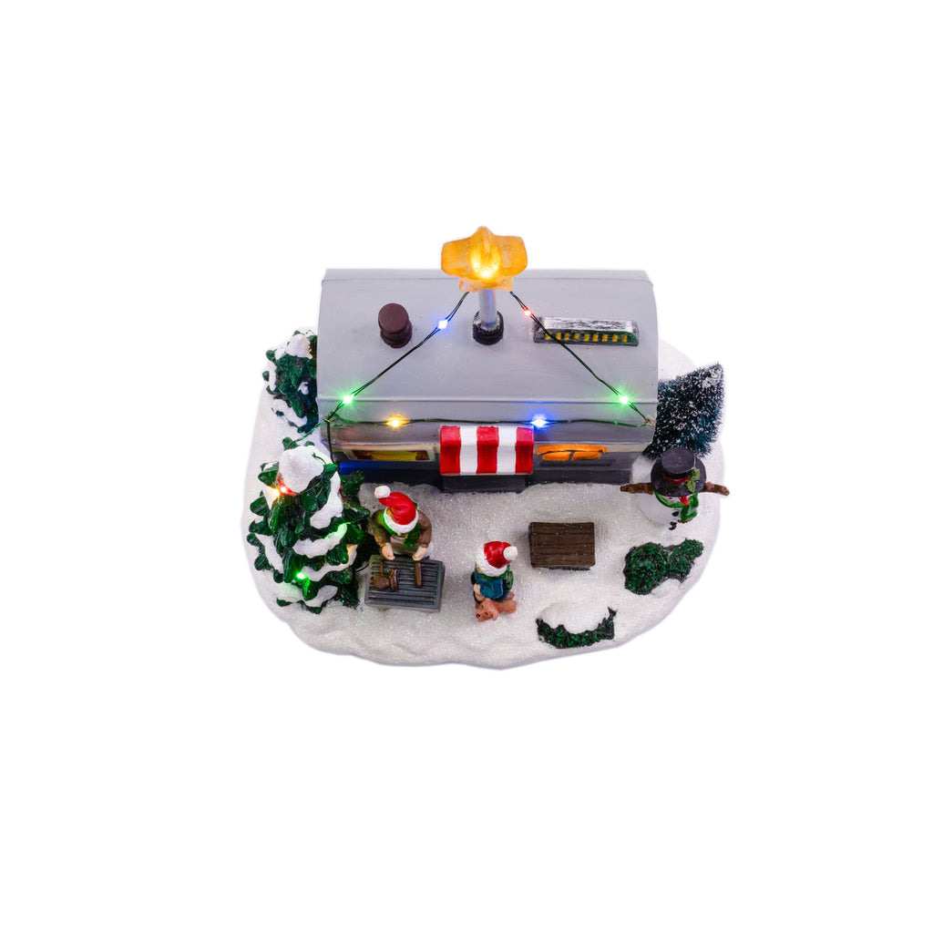 Grey Polyresin LED Christmas Camper H2972