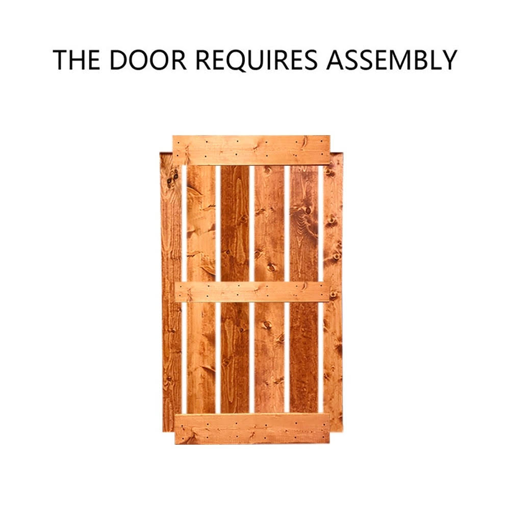 Jungle Green Stained Solid Pine Wood Interior Double Sliding Barn Door with Hardware Kit G7575