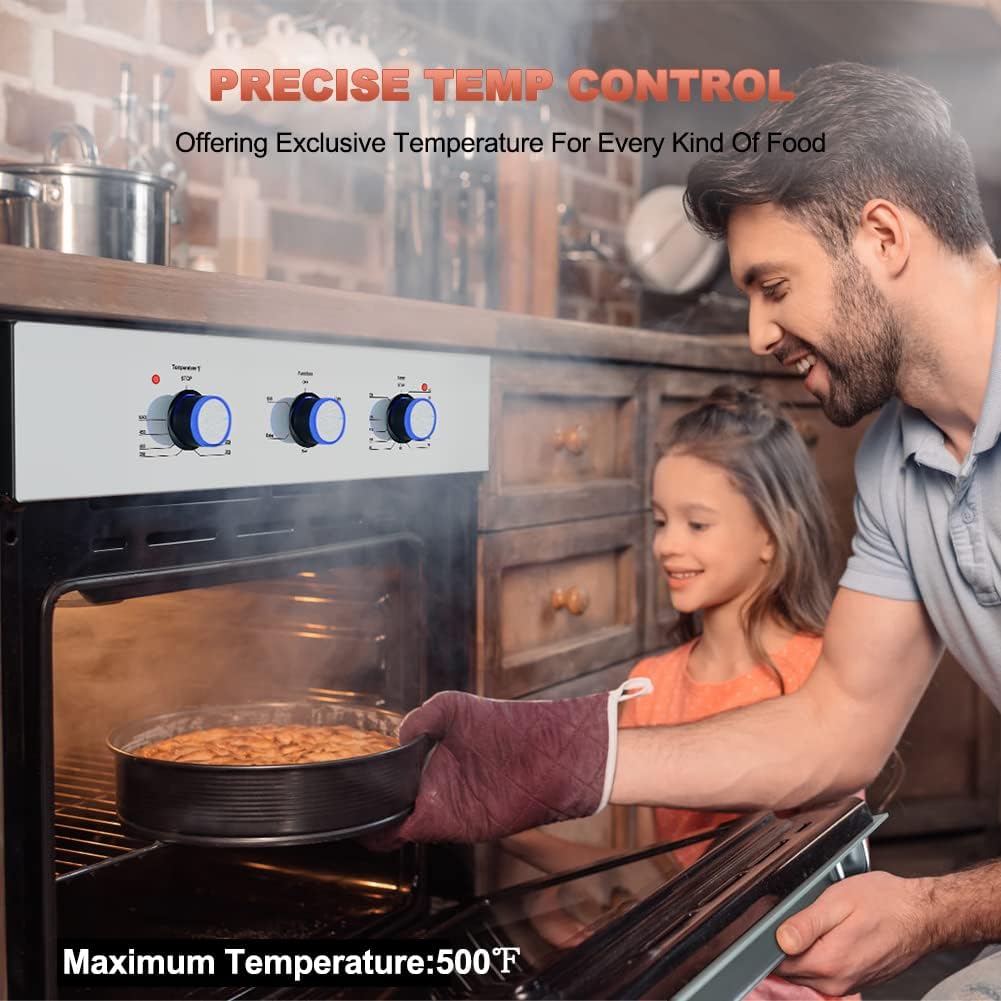 24 Inch Single Wall Electric Oven with 9 Cooking Functions in Stainless Steel N202