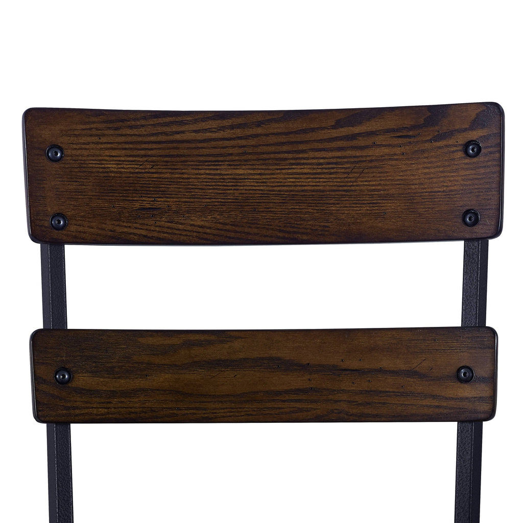 Brown Wood and Grey Metal Gathering Stools Set of 4 L896376