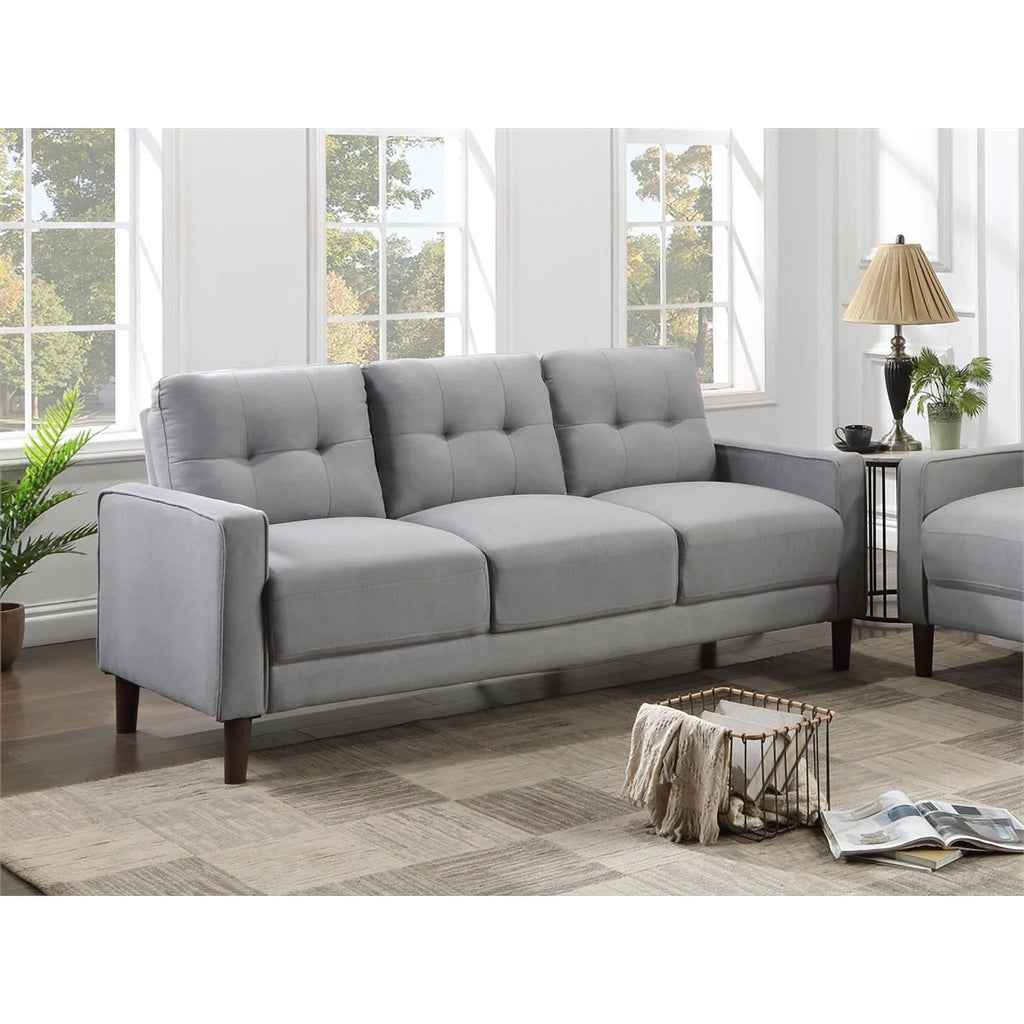 Gray Upholstered Fabric Sofa with Track Arms Q213397
