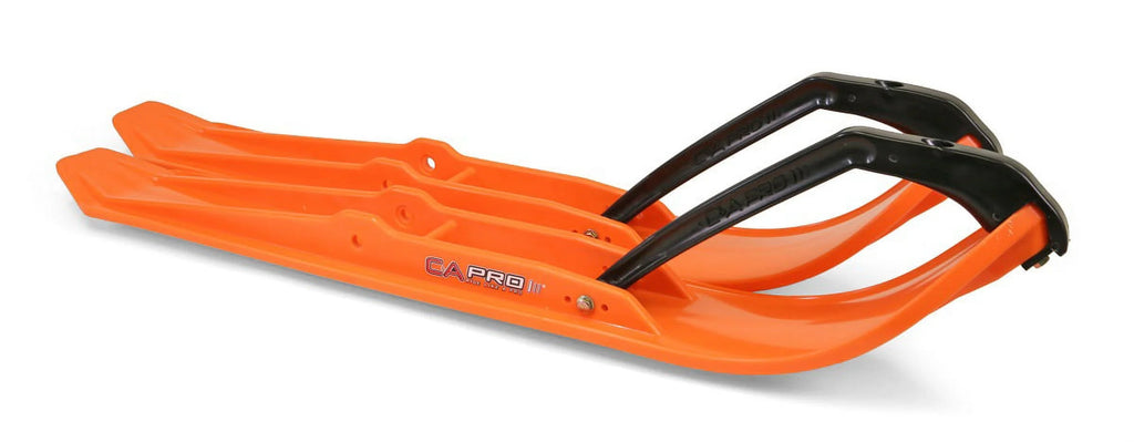Orange XPT Snowmobile Skis with 6" Round Bars Complete Kit K96310