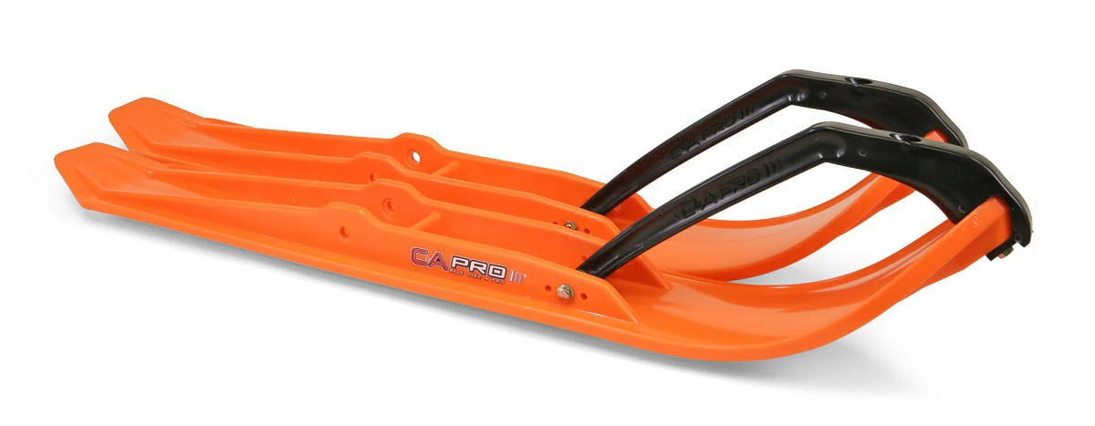 Orange XPT Snowmobile Skis with 6" Round Bars Complete Kit K96310