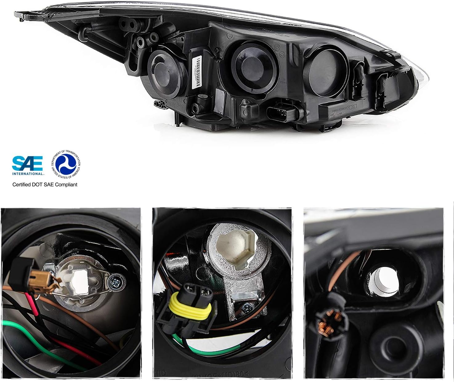 Black Trim Halogen Headlights Pair K57681