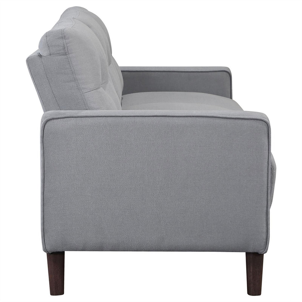 Gray Upholstered Fabric Sofa with Track Arms Q213397