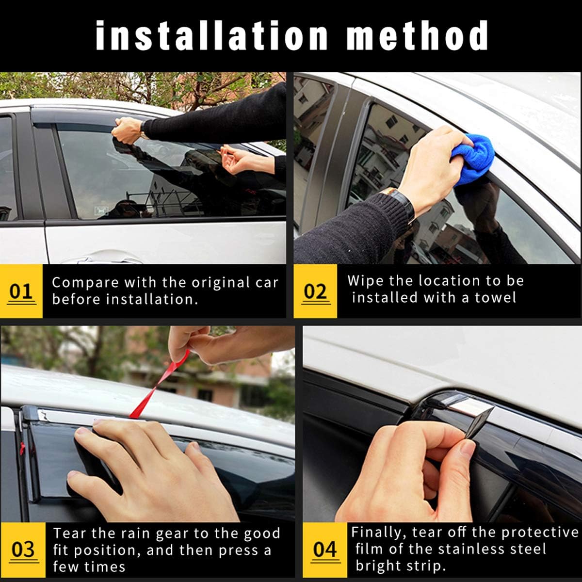 Smoke Side Window Deflectors for A3 Hatchback 2010-2013 A795953