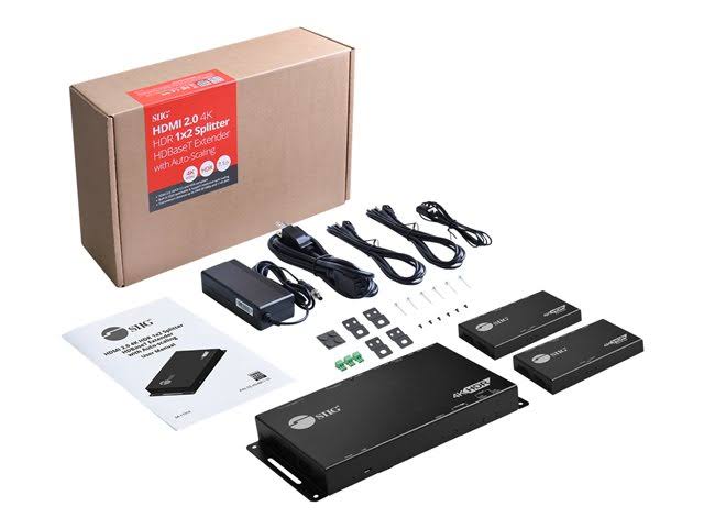 HDMI 2.0 4K HDR 1x2 Splitter HDBaseT Extender with Auto-scaling S989017