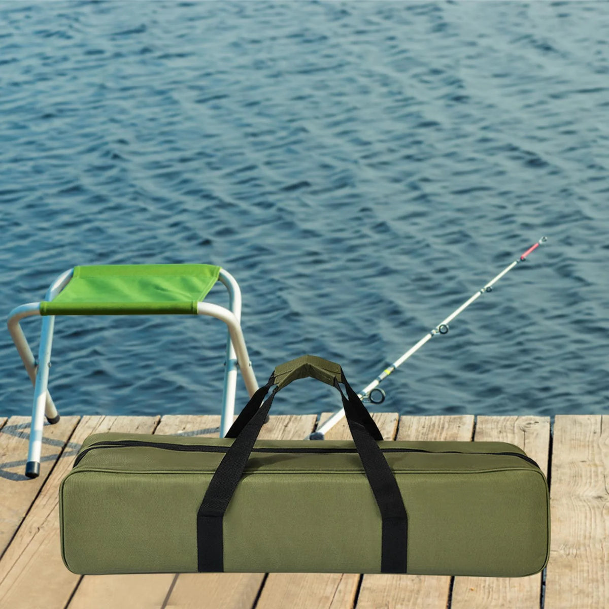 Camping Storage Bag Oxford Cloth Zipper Carry Bag 120cmx20cmx18cm G350