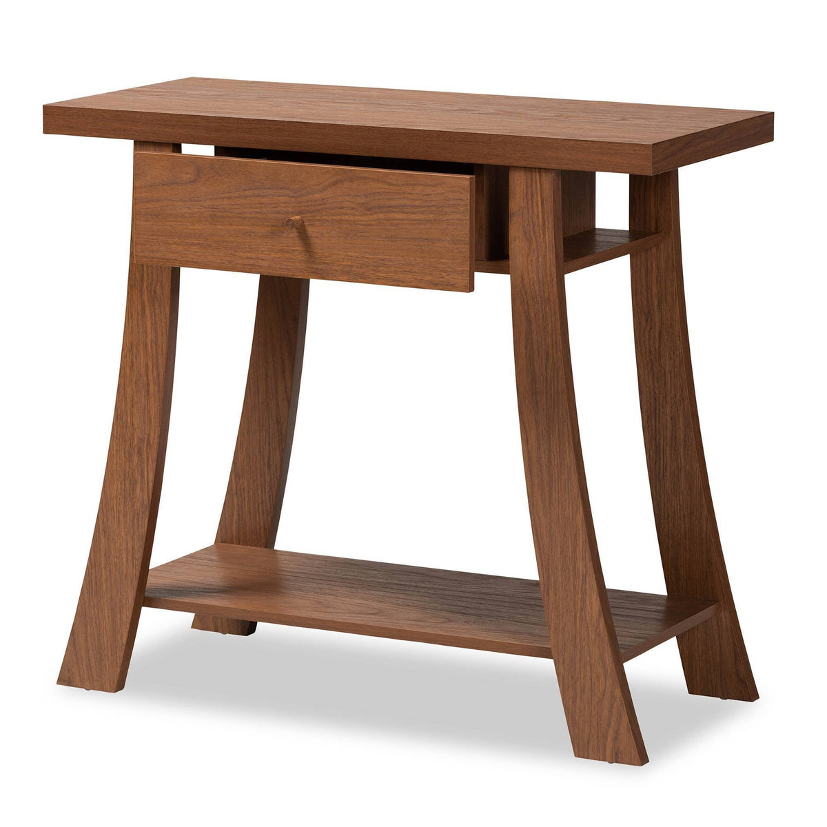 Walnut Brown Finished Wood 1-Drawer Console Table U652
