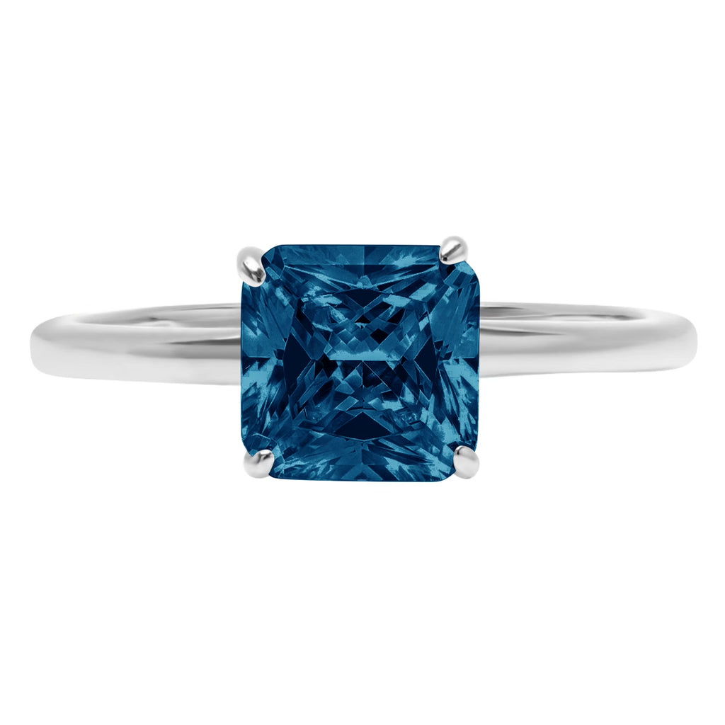 18K White Gold Solitaire Ring T1291