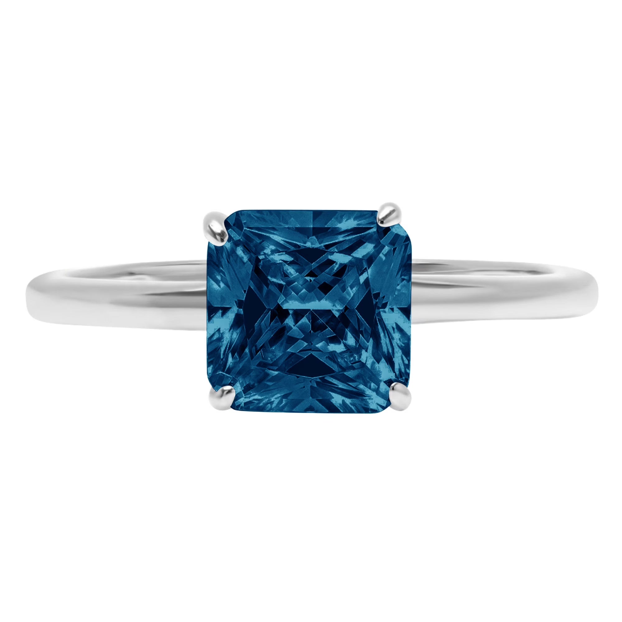 18K White Gold Solitaire Ring T1291