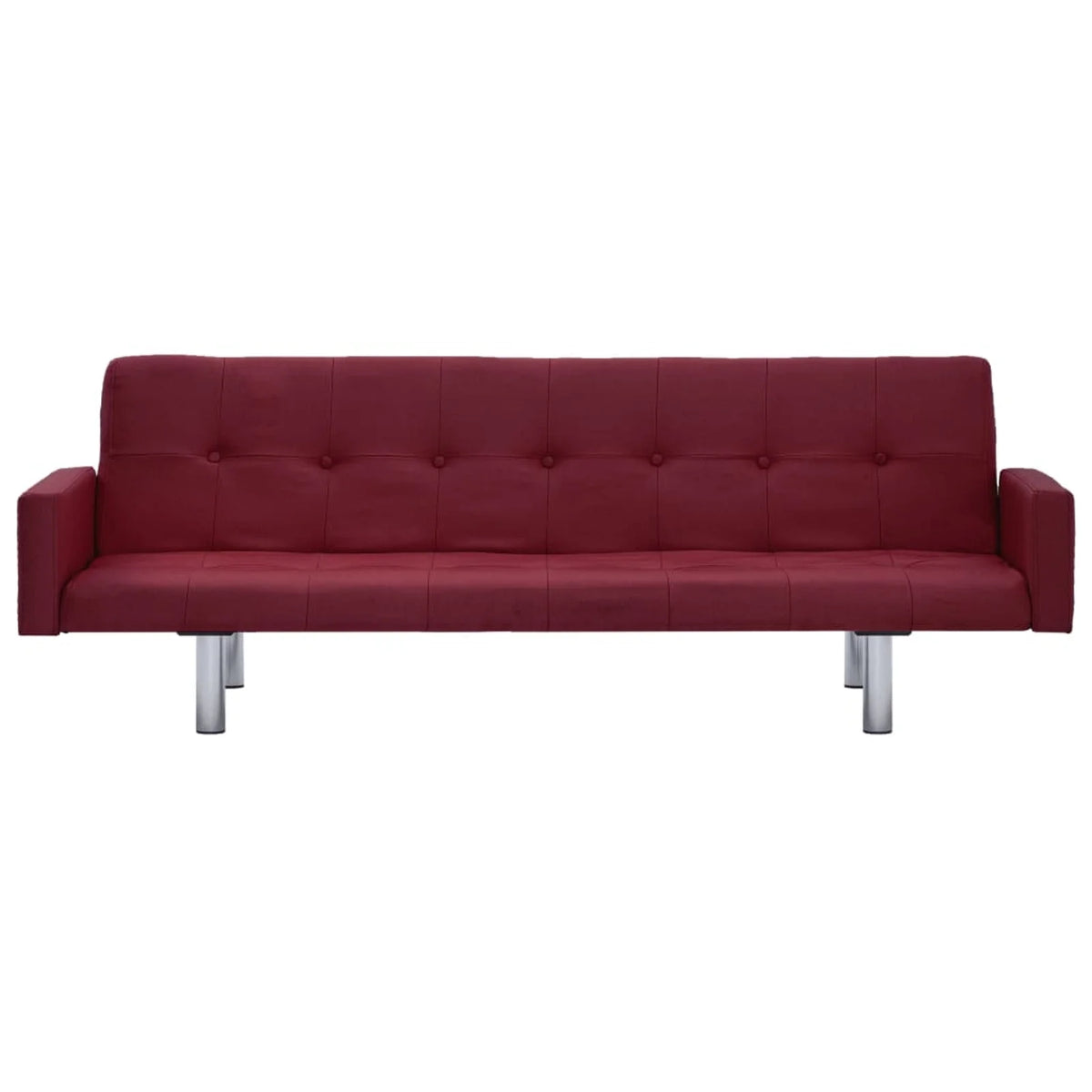 Red Fabric Sofa Bed with Armrest J40596