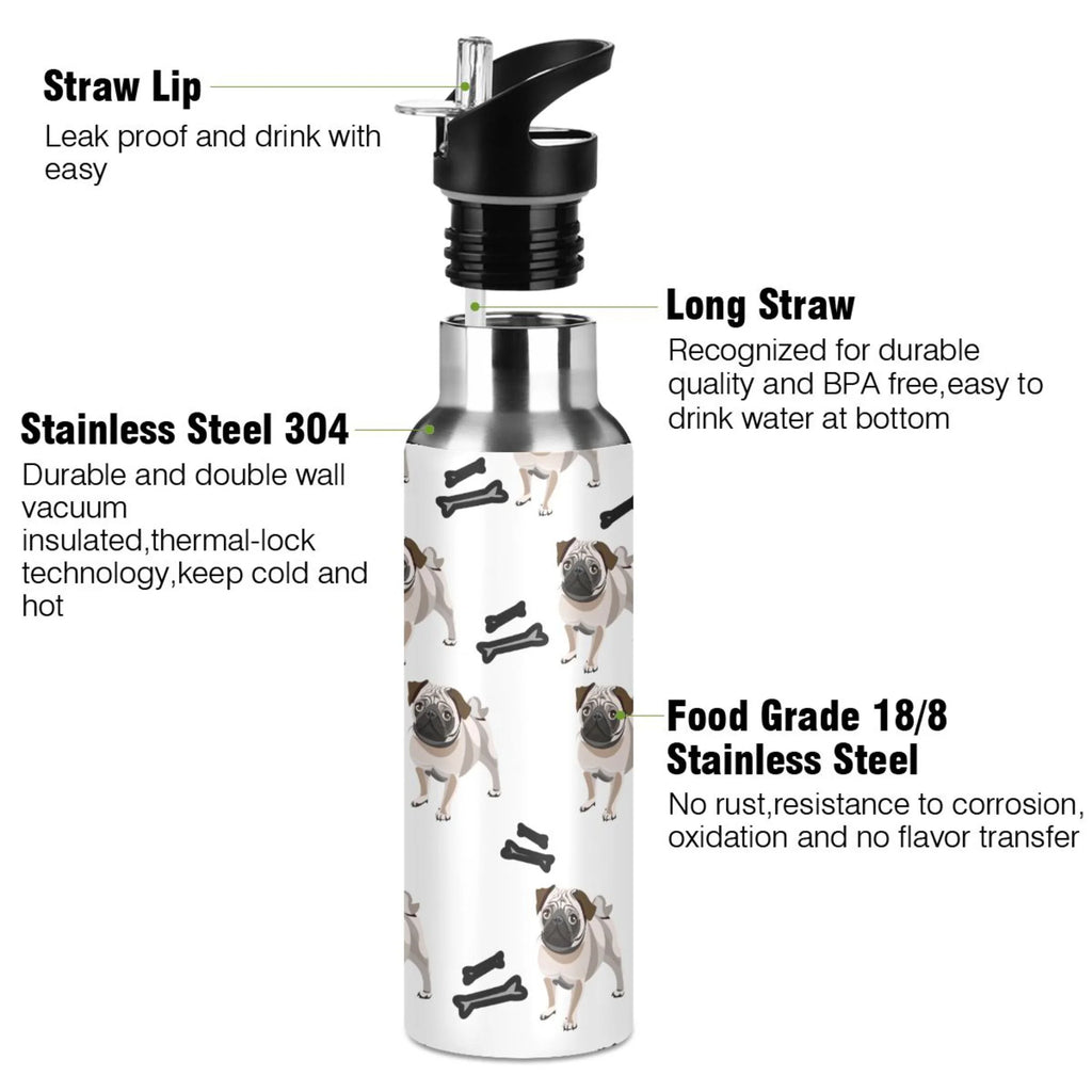 Stainless Steel Insulated Water Bottle with Straw Lid T78915