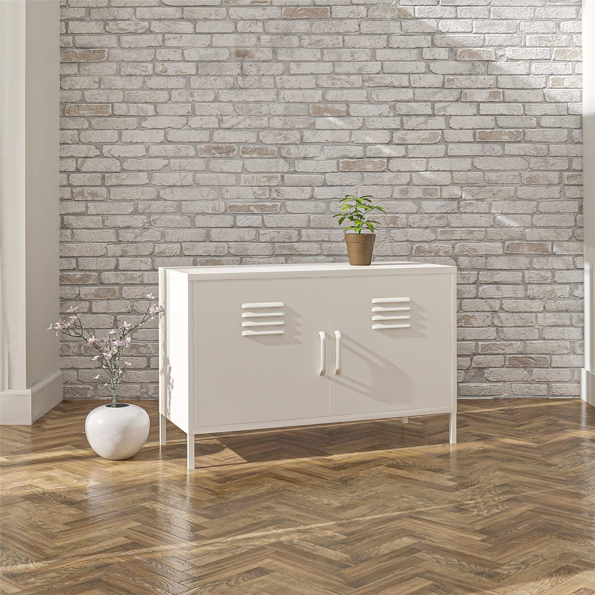 Pale Green 2 Door Metal Locker Accent Cabinet C327