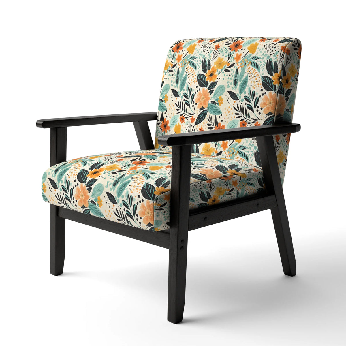 Upholstered Cottage Accent Chair and Floral Arm Chair Z67275