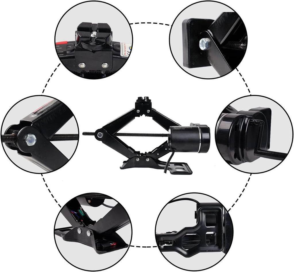 2 Ton 12V Electric Car Jack Kit Black Pack of 2 P9895
