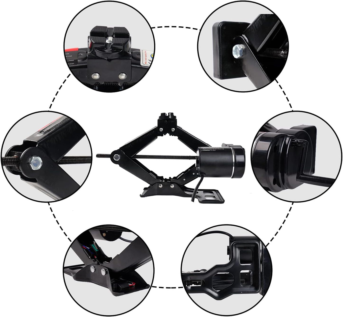 2 Ton 12V Electric Car Jack Kit Black Pack of 2 P9895