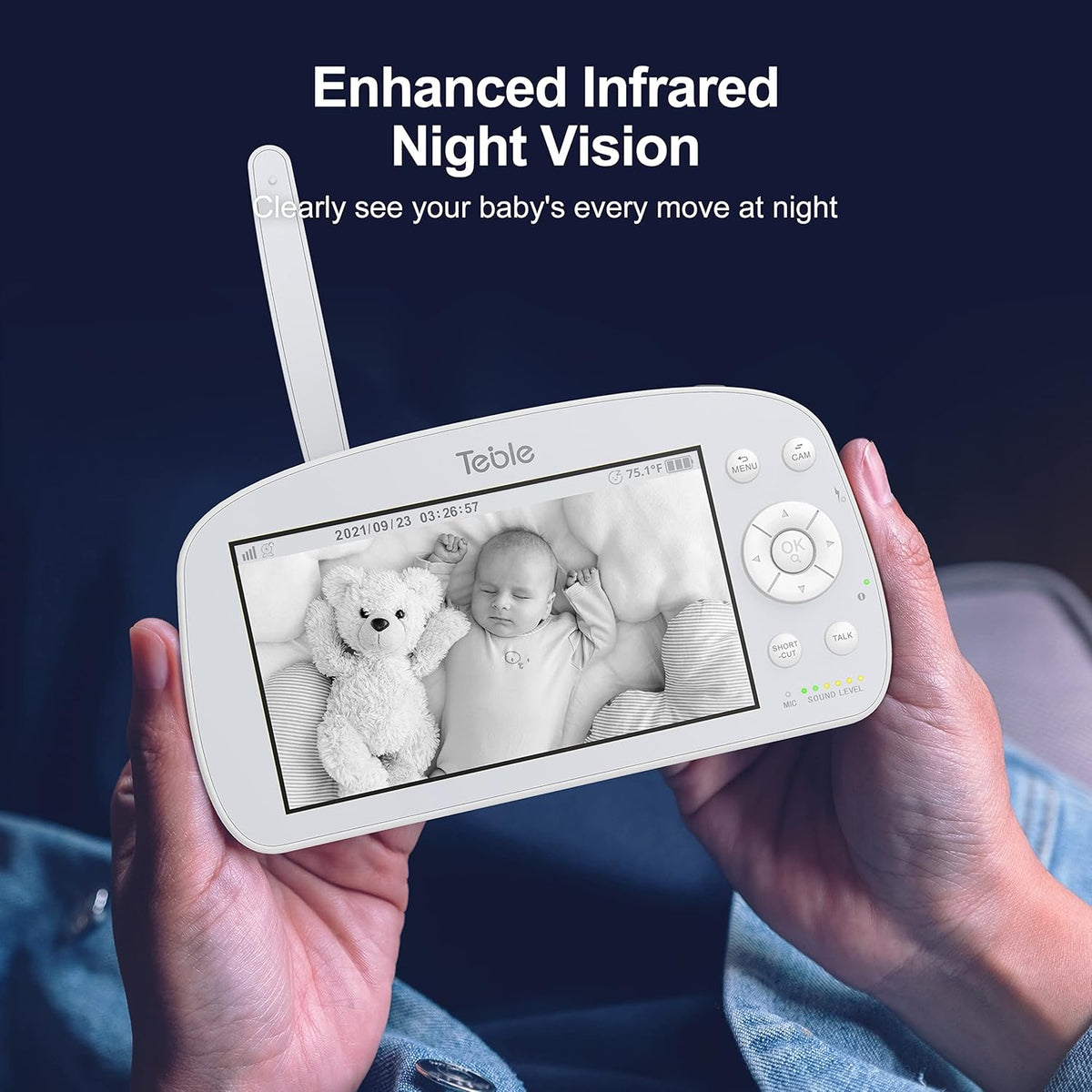 5.5 Video Baby Monitor with Camera and Audio, 720P HD Night Vision, 5000mAh Battery L949
