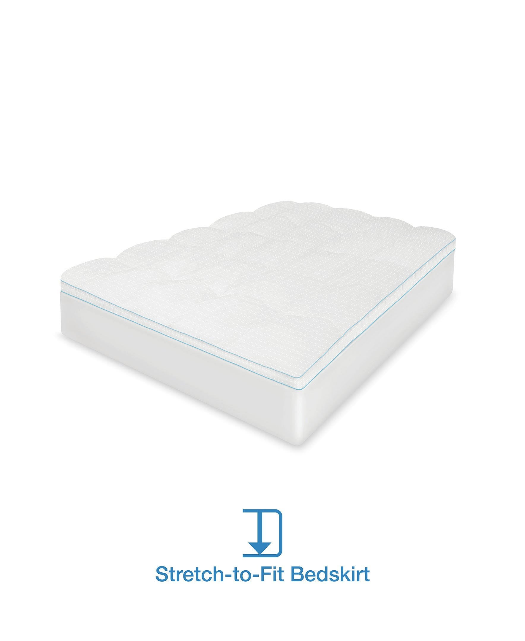 White Full Fiberbed with Cooling Gel Beads O6462