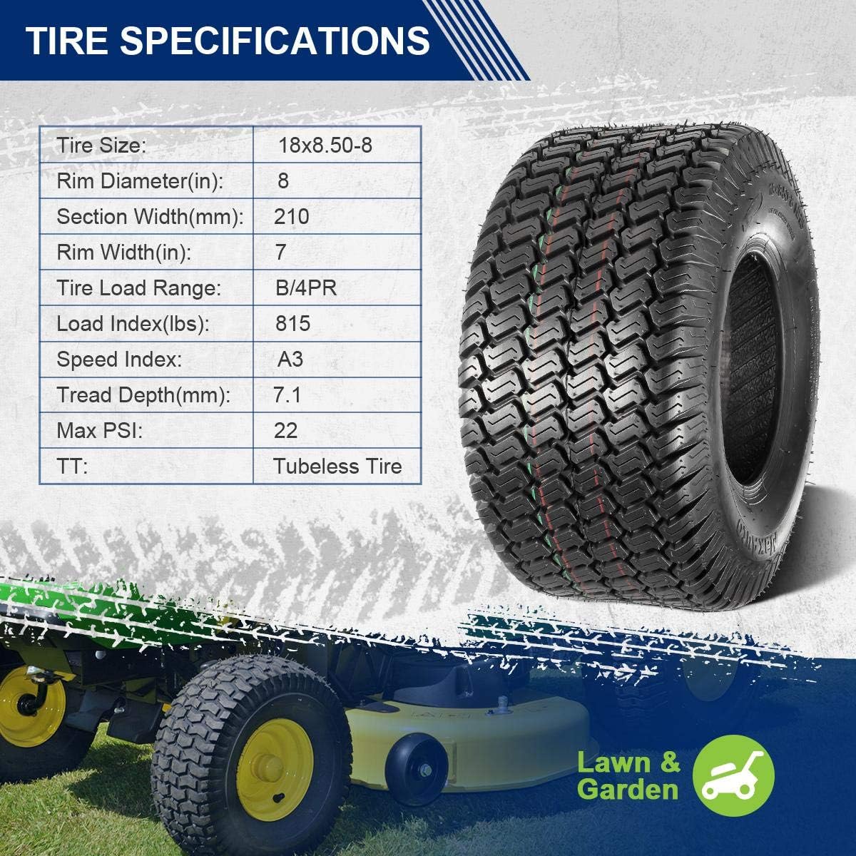 18x8.50-8 4PR Turf Tires, Set of 4 B201