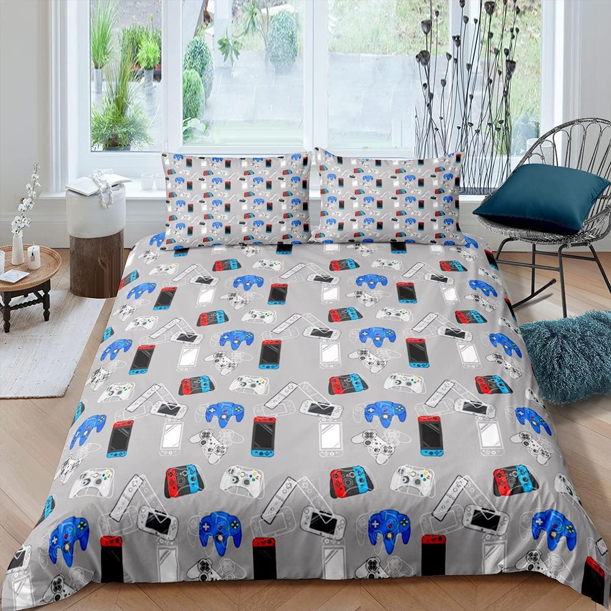 Black White Twin Size Kids Soccer Comforter Cover Bedding Set E933