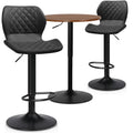 3 Piece Bar Table and Chair Set with Rotatable Tall Bistro Stools K68016