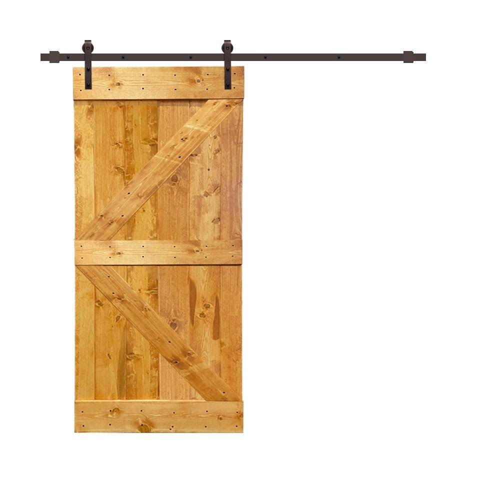 Ocean Blue Stained Wood Sliding Barn Door with Hardware Kit T463