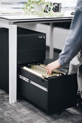 Black Steel 3-Drawer Under Desk File Cabinet U861944