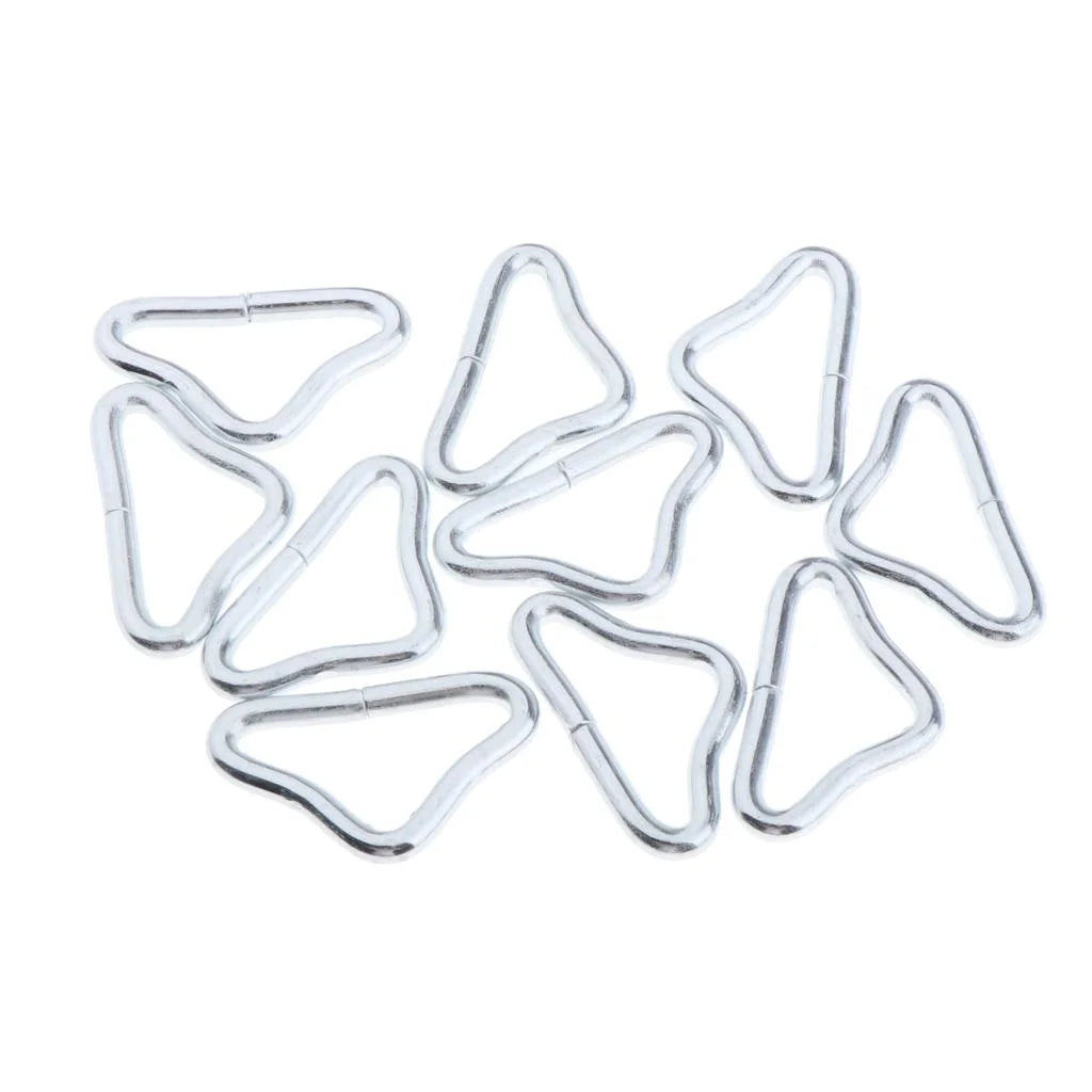 Metal Triangle Buckle, 1.5'' Dia Loop for Trampoline Mat, Leather, Craft Q20119