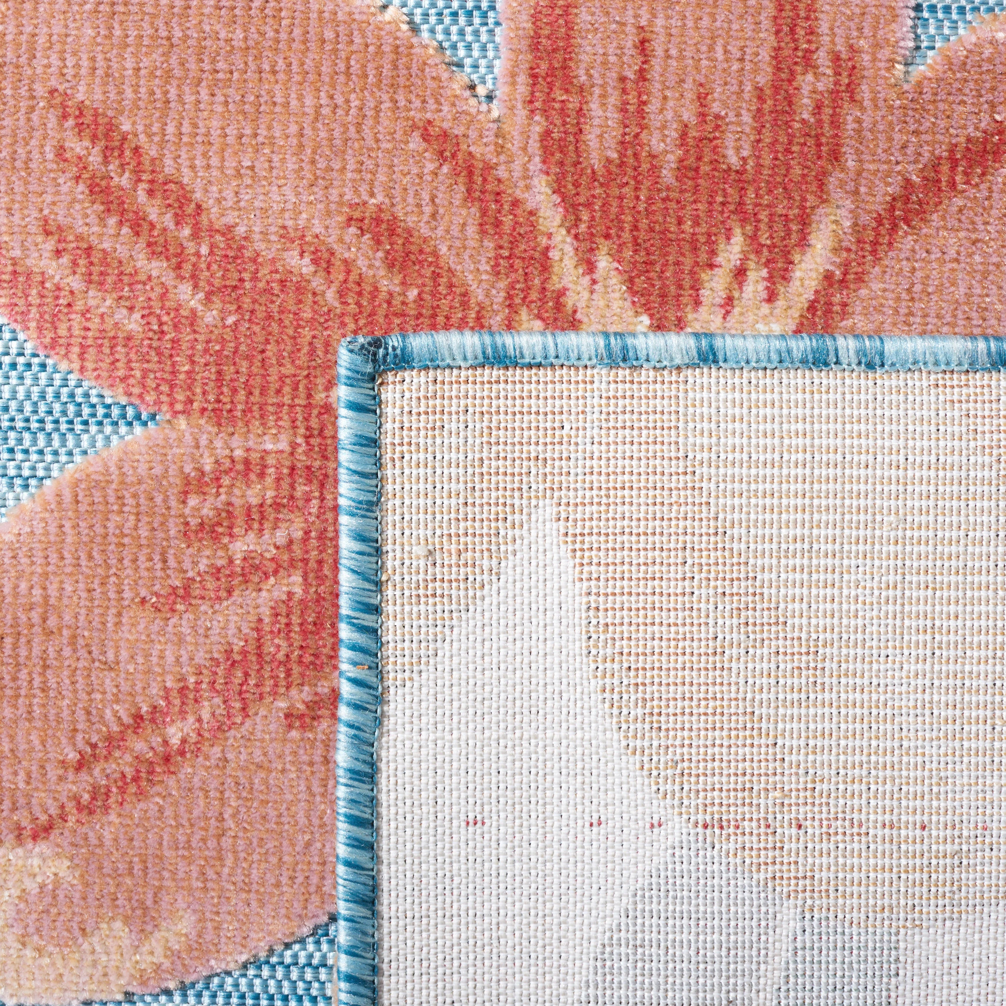 Aqua/Rust Indoor/Outdoor Area Rug, 8' x 10' M936